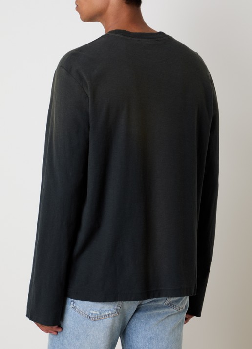 Acne Studios Longsleeve met logoprint en verwassen afwerking - achterkant zwart