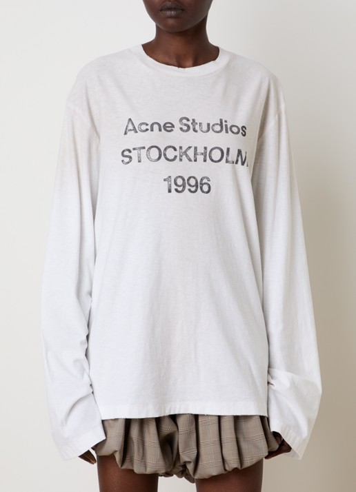 Acne Studios Longsleeve met logoprint en verwassen afwerking