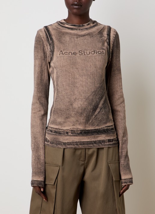 Acne Studios Longsleeve met logoprint en verwassen afwerking