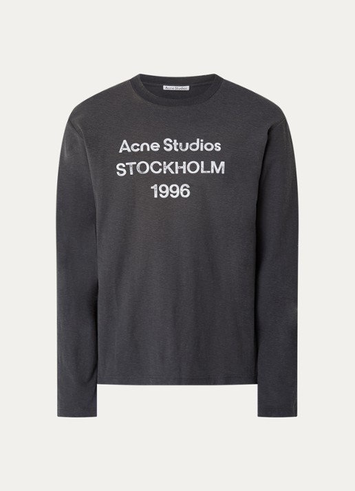Acne Studios Longsleeve met logoprint - voorkant 4 zwart