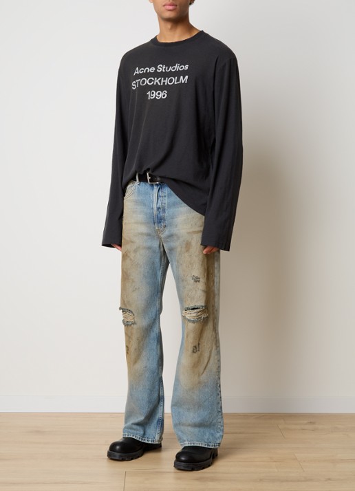 Acne Studios Longsleeve met logoprint - voorkant 5 zwart
