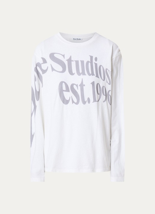 Acne Studios Longsleeve met logoprint - voorkant wit