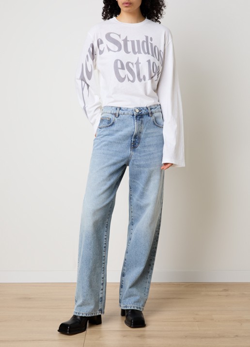 Acne Studios Longsleeve met logoprint - voorkant 2 wit