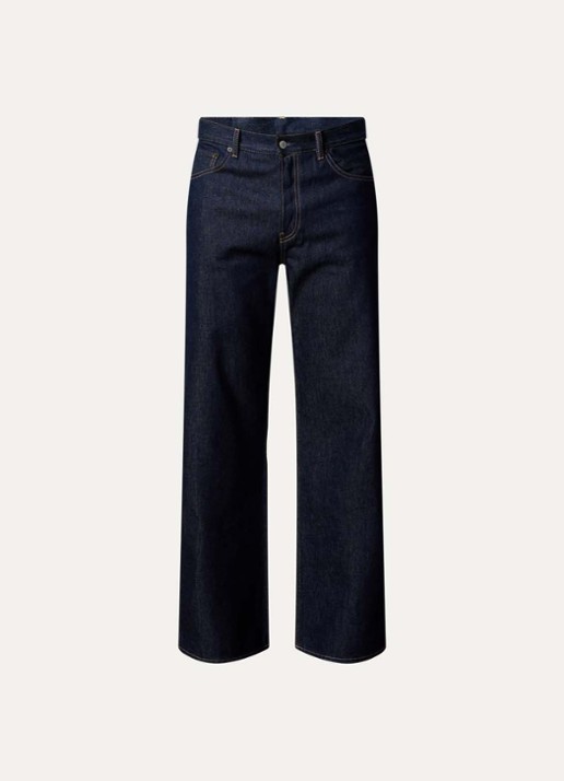 Acne Studios Loose fit jeans met donkere wassing en steekzakken - voorkant 5 indigo