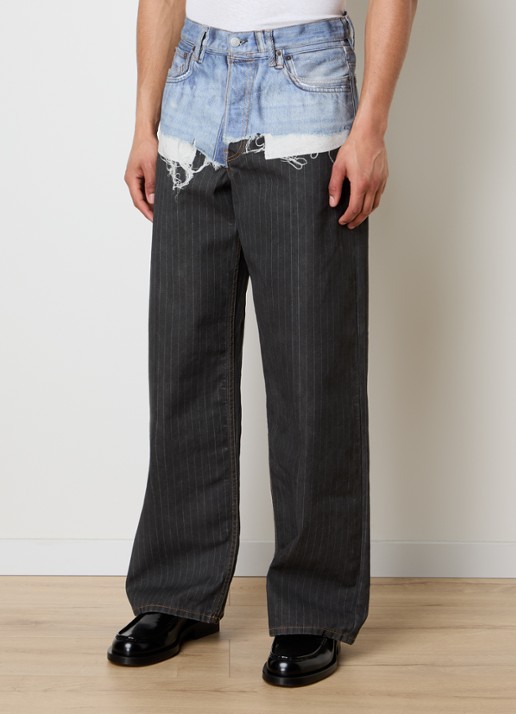 Acne Studios Loose fit jeans met gekleurde wassing en krijtstreep