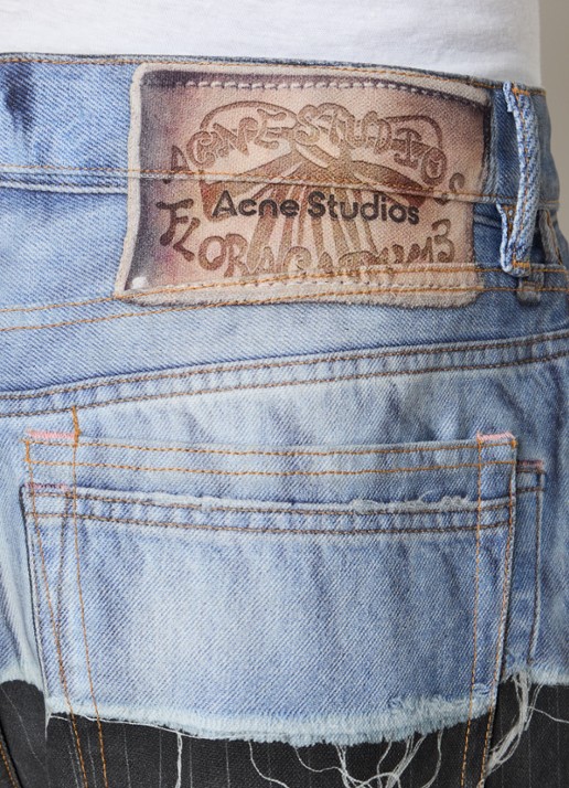 Acne Studios Loose fit jeans met gekleurde wassing en krijtstreep - detail 5 antraciet