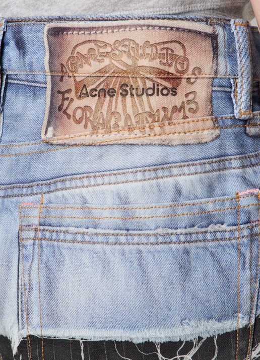 Acne Studios Loose fit jeans met gekleurde wassing en krijtstreep - detail 6 blauw