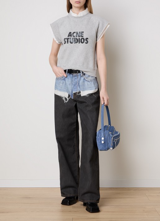 Acne Studios Loose fit jeans met gekleurde wassing en krijtstreep - voorkant 3 blauw