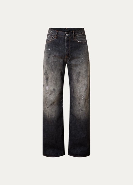 Acne Studios Loose fit jeans met gekleurde wassing - voorkant 5 zwart