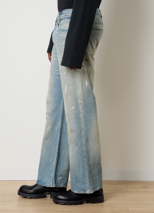 Acne Studios Loose fit jeans  met lichte wassing en verwassen afwerking - detail 2 indigo