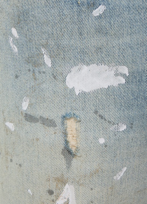 Acne Studios Loose fit jeans  met lichte wassing en verwassen afwerking - detail 3 indigo