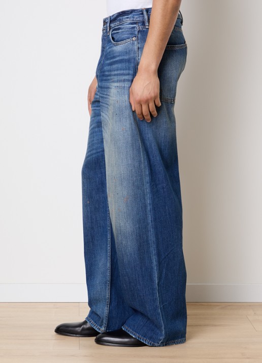 Acne Studios Loose fit jeans met medium wassing en verwassen afwerking - detail 2 blauw