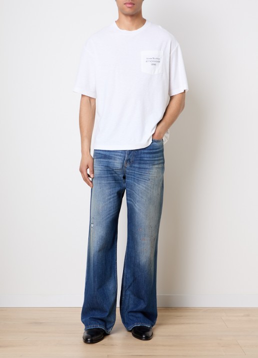 Acne Studios Loose fit jeans met medium wassing en verwassen afwerking - voorkant 5 blauw