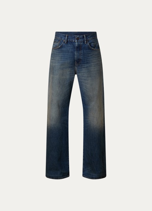 Acne Studios Loose fit jeans met medium wassing - voorkant 2 indigo