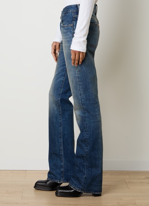 Acne Studios Low waist slim fit jeans met medium wassing - detail 5 indigo