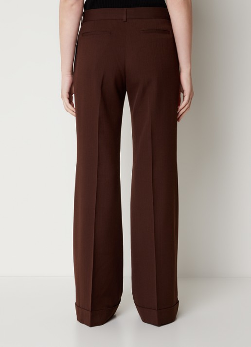 Acne Studios Mid waist flared pantalon in wolblend - achterkant 3 bruin
