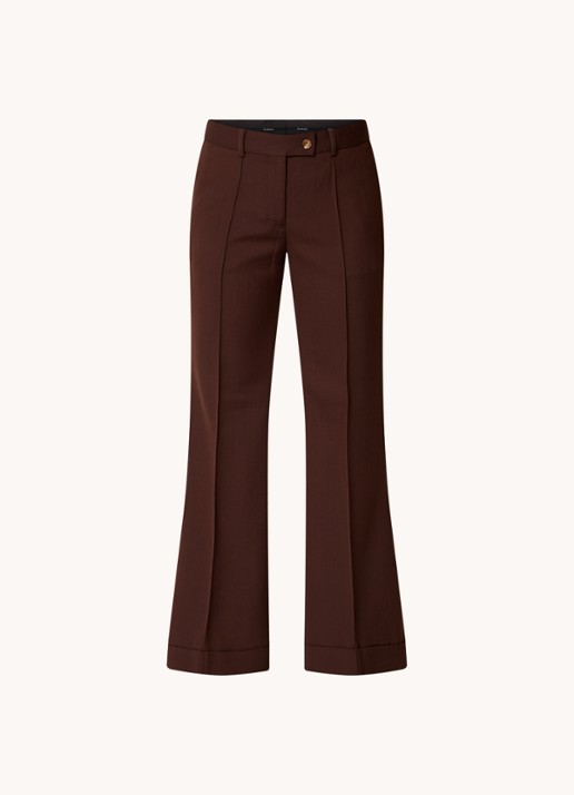Acne Studios Mid waist flared pantalon in wolblend - voorkant 4 bruin