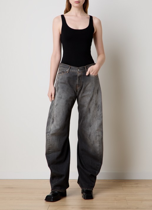 Acne Studios Mid waist loose fit jeans met gekleurde wassing - voorkant 2 zwart