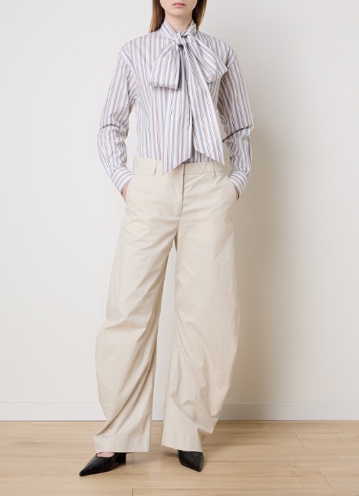 Acne Studios Mid waist wide fit chino met steekzakken - voorkant 5 creme