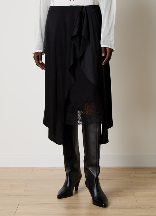 Acne Studios Minirok van satijn met details van kant