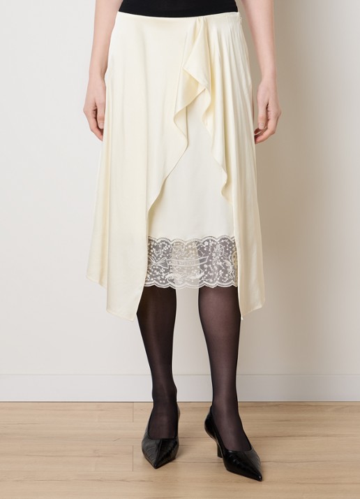 Acne Studios Minirok van satijn met details van kant