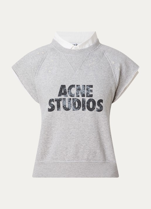 Acne Studios Mouwloze top met logo - voorkant 4 grijsmele