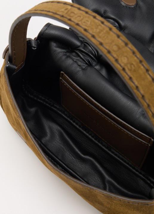 Acne Studios Multipocket Micro handtas van kalfssuède met afneembare schouderriem - detail 4 bruin