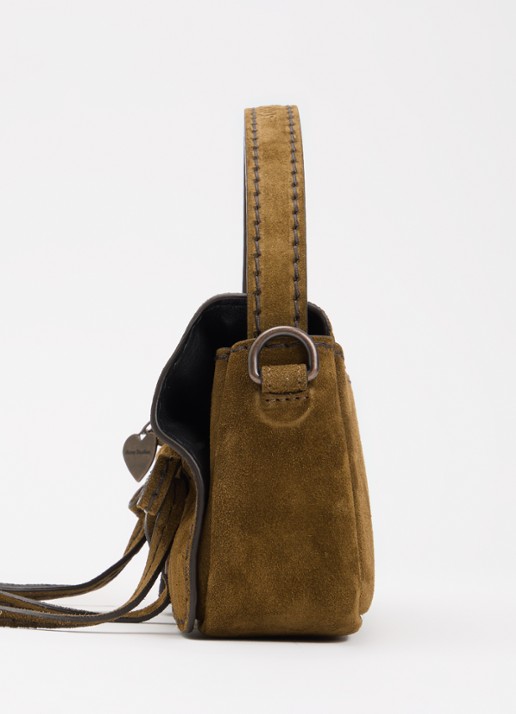 Acne Studios Multipocket Micro handtas van kalfssuède met afneembare schouderriem - detail 5 bruin