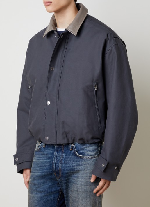 Acne Studios Opado gewatteerd bomberjack met kraag van leer
