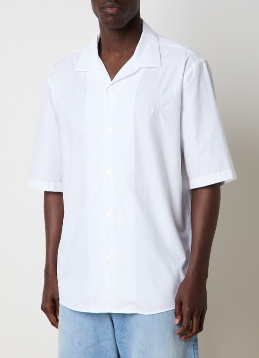 Acne Studios Oversized fit overhemd met borduring - detail 4 wit