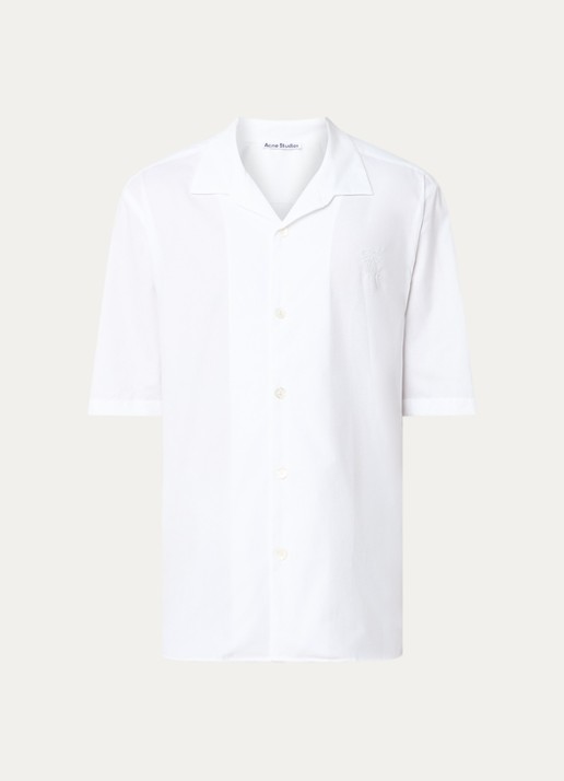 Acne Studios Oversized fit overhemd met borduring - voorkant wit