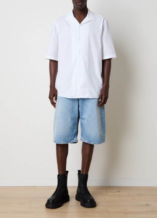 Acne Studios Oversized fit overhemd met borduring - voorkant 2 wit