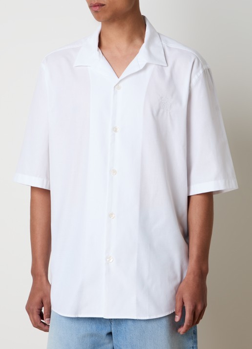 Acne Studios Oversized fit overhemd met borduring - detail 6 wit