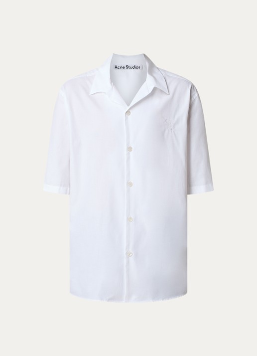 Acne Studios Oversized fit overhemd met borduring - voorkant 3 wit