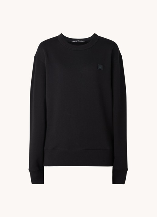 Acne Studios Oversized sweater met patch - voorkant 3 zwart