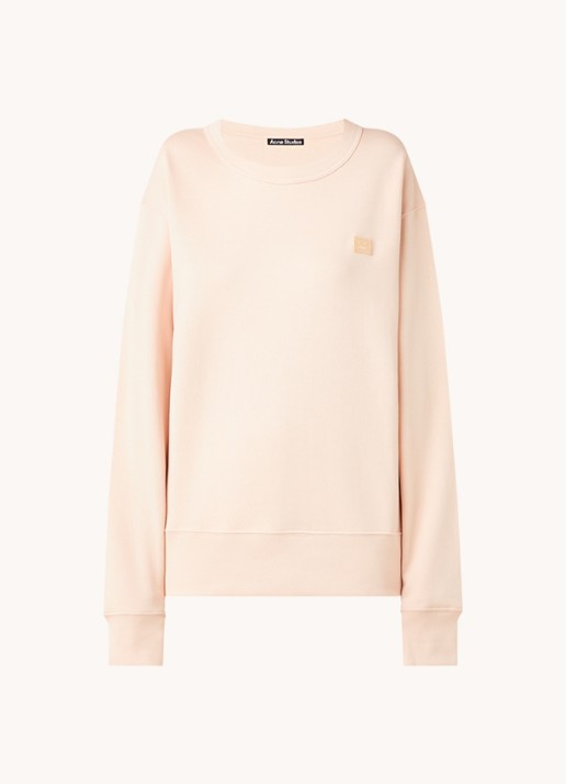 Acne Studios Oversized sweater met patch - voorkant 2 roze