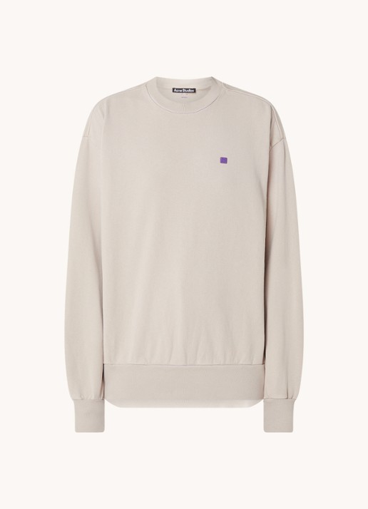 Acne Studios Oversized sweater van  katoen  - voorkant 2 donkerbeige