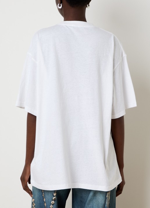 Acne Studios Oversized T-shirt met print - achterkant wit