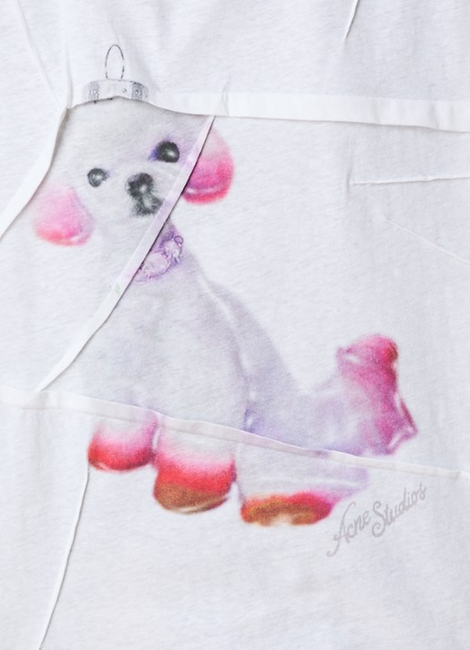 Acne Studios Oversized T-shirt met print - detail 5 wit