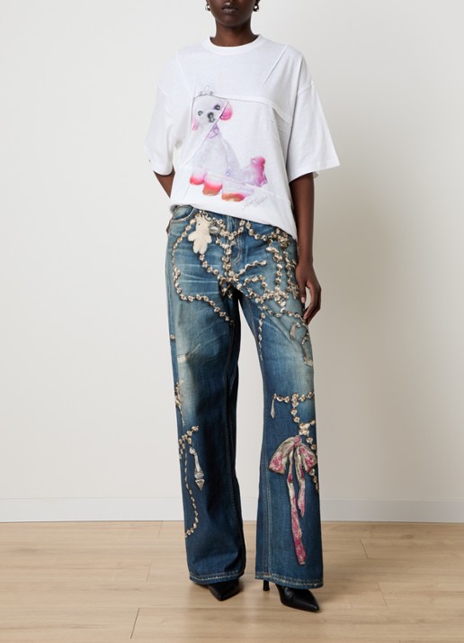 Acne Studios Oversized T-shirt met print - voorkant 3 wit