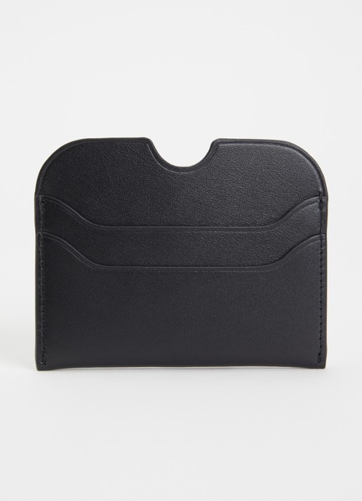 Acne Studios Pasjeshouder van kalfsleer met logo - achterkant 3 zwart