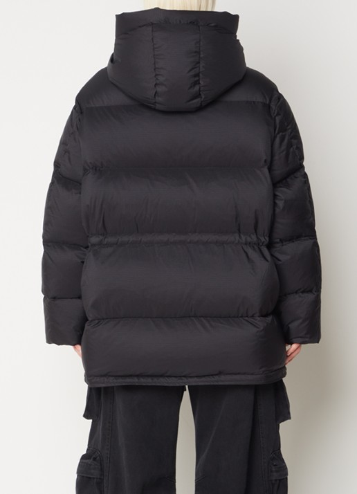 Acne Studios Puffer jack met donsvulling en logo - achterkant 6 zwart