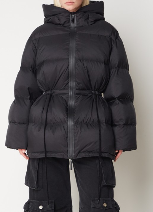 Acne Studios Puffer jack met donsvulling en logo - detail 3 zwart
