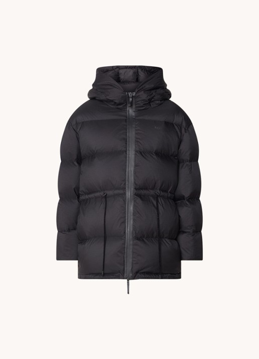 Acne Studios Puffer jack met donsvulling en logo - voorkant zwart