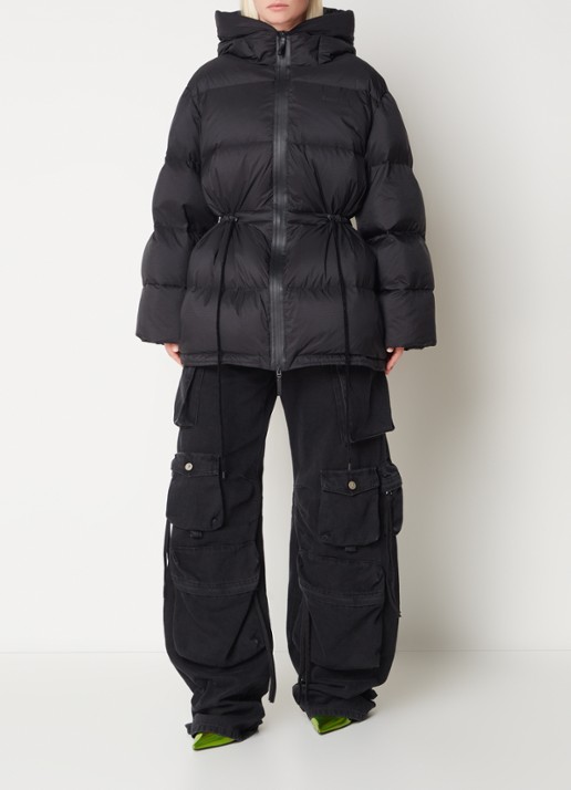 Acne Studios Puffer jack met donsvulling en logo - voorkant 2 zwart