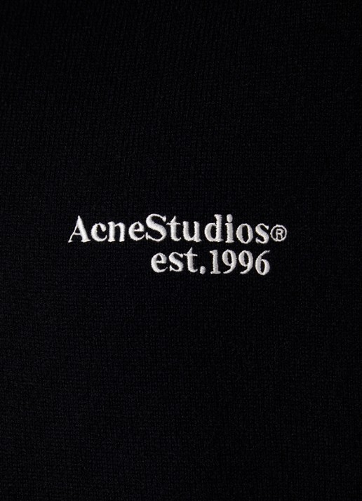 Acne Studios Richard fijngebreide trui van wol met polokraag - detail 5 zwart