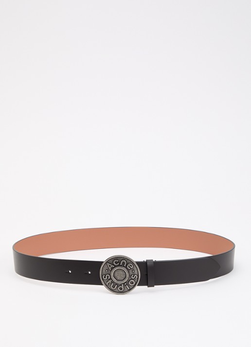 Acne Studios Riem van leer - voorkant zwart