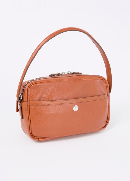Acne Studios Schoudertas van kalfsleer met afneembare schouderriem - achterkant 4 oranjebruin