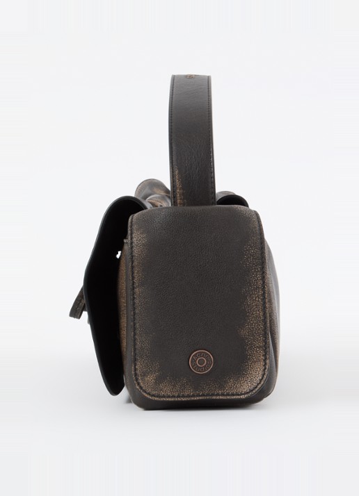 Acne Studios Schoudertas van kalfsleer met verwassen afwerking - detail 5 donkerbruin