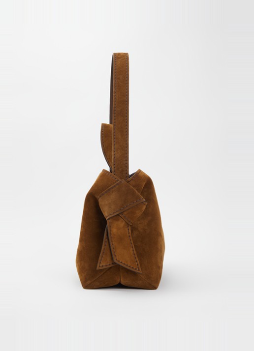 Acne Studios Schoudertas van suède afneembare schouderriem - detail 4 cognac